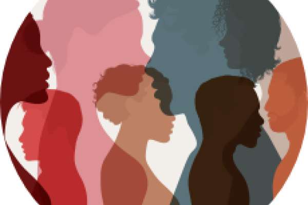 drawings of diverse profiles in various colors